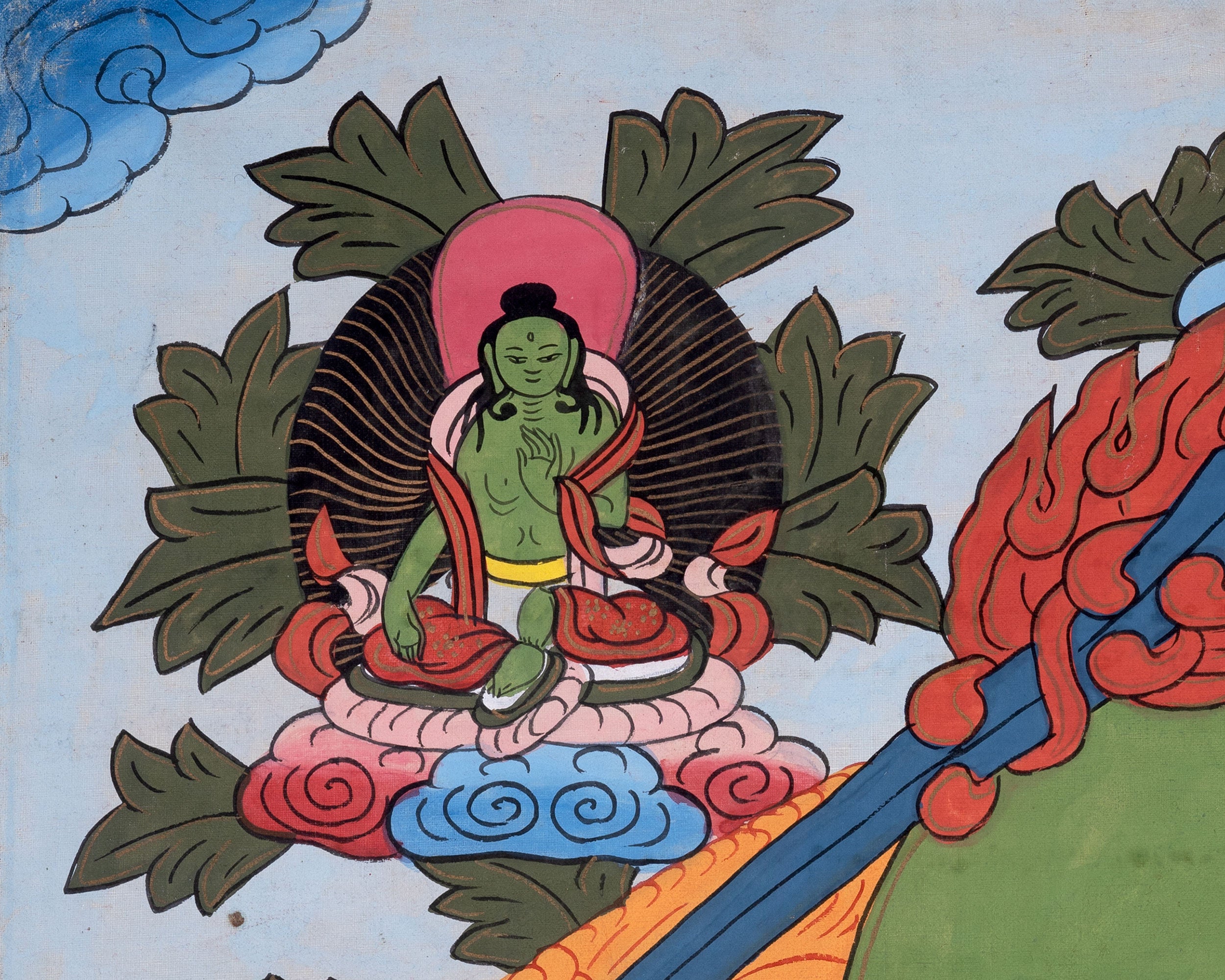 Vintage Manjushree Thangka | Traditional Tibetan Artwork | Wall Decors