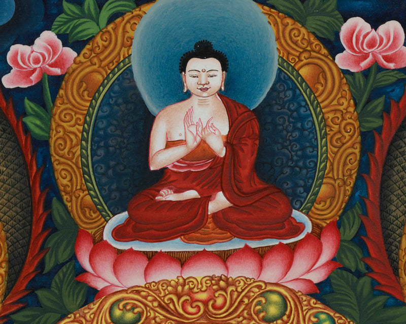 Tibetan Buddha Shakyamuni Artistry | Enlightenment & Dharma Painting for Sacred Spaces