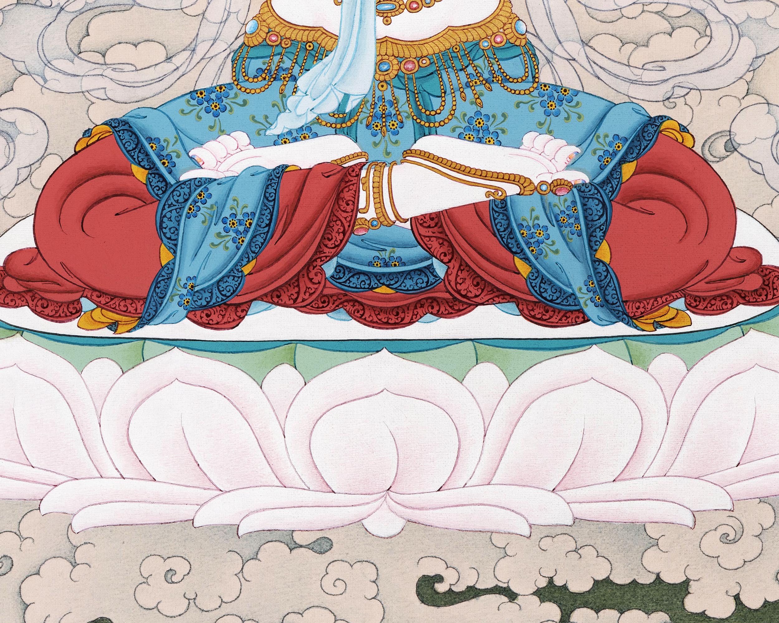 Traditional Chenrezig Thangka | Tibetan Bodhisattva Art