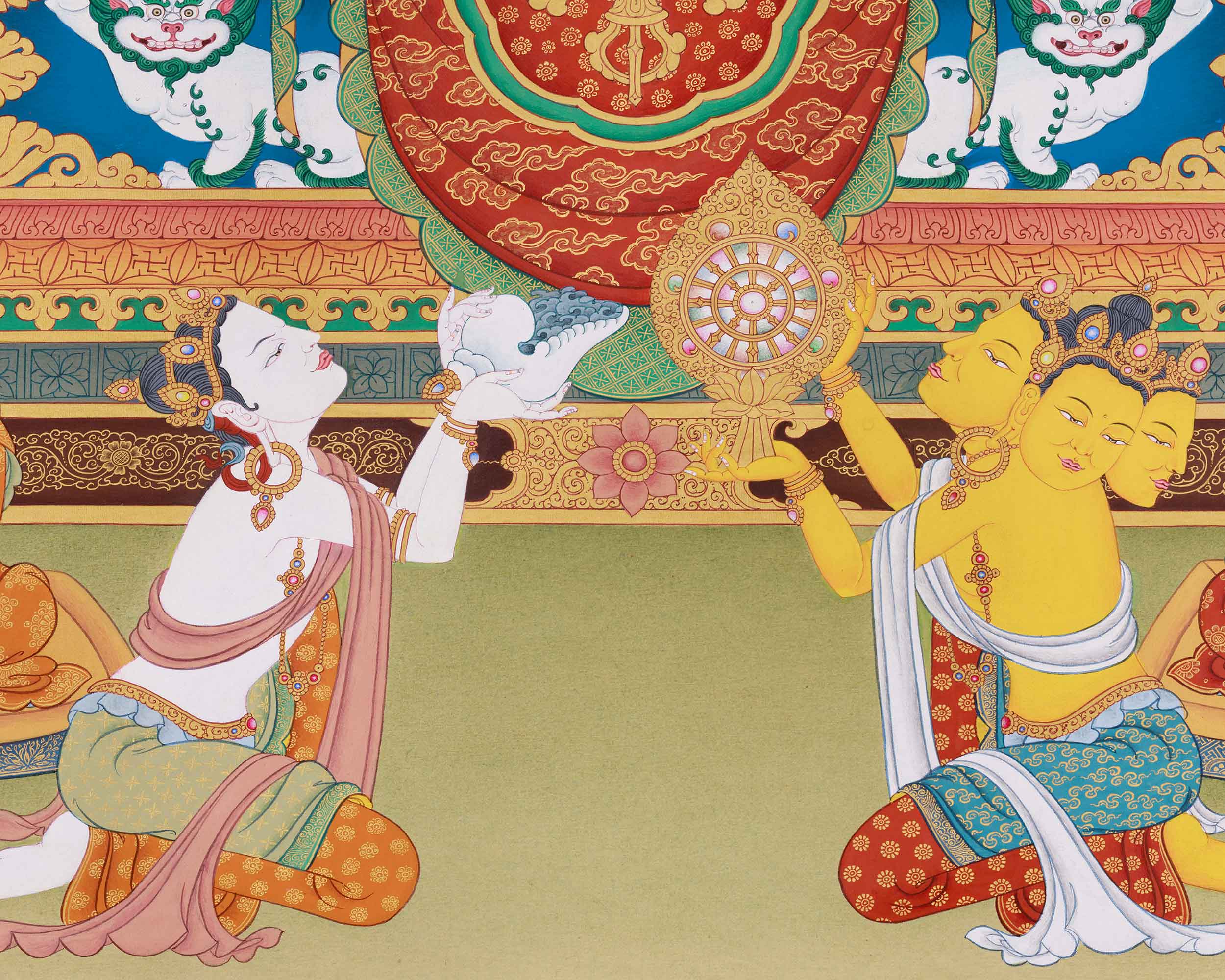 Buddha Shakyamuni with Brahma and Indra Thangka | The Enlightened One