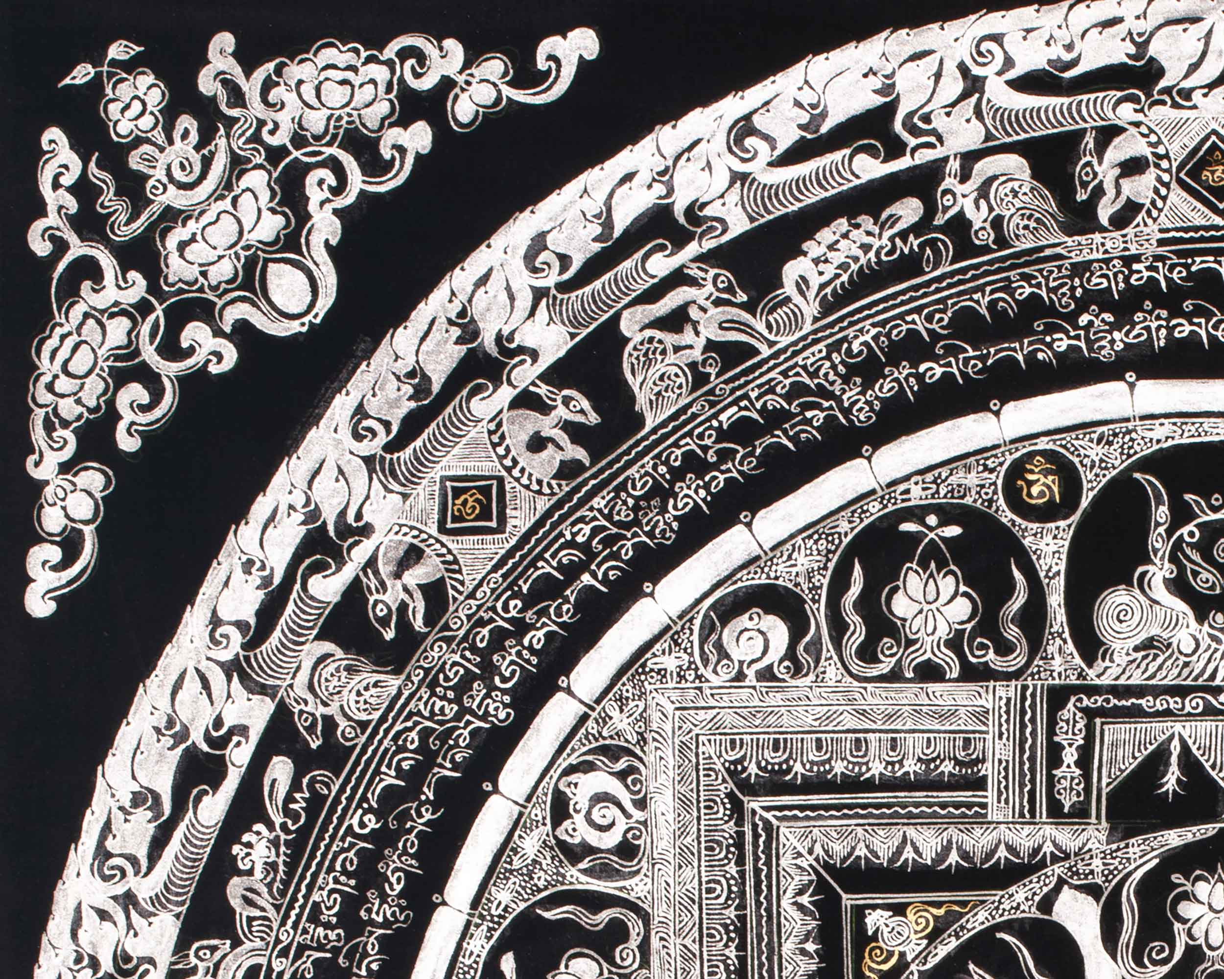 Buddhist Mantra Mandala Thangka | Mandala for Meditation and Protection