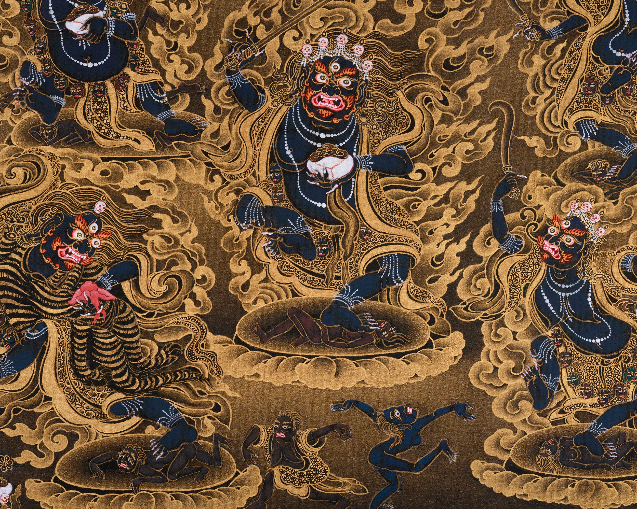 Wrathful Sakya Mahakala Thangka | Dharmapala of Sakya Tradition