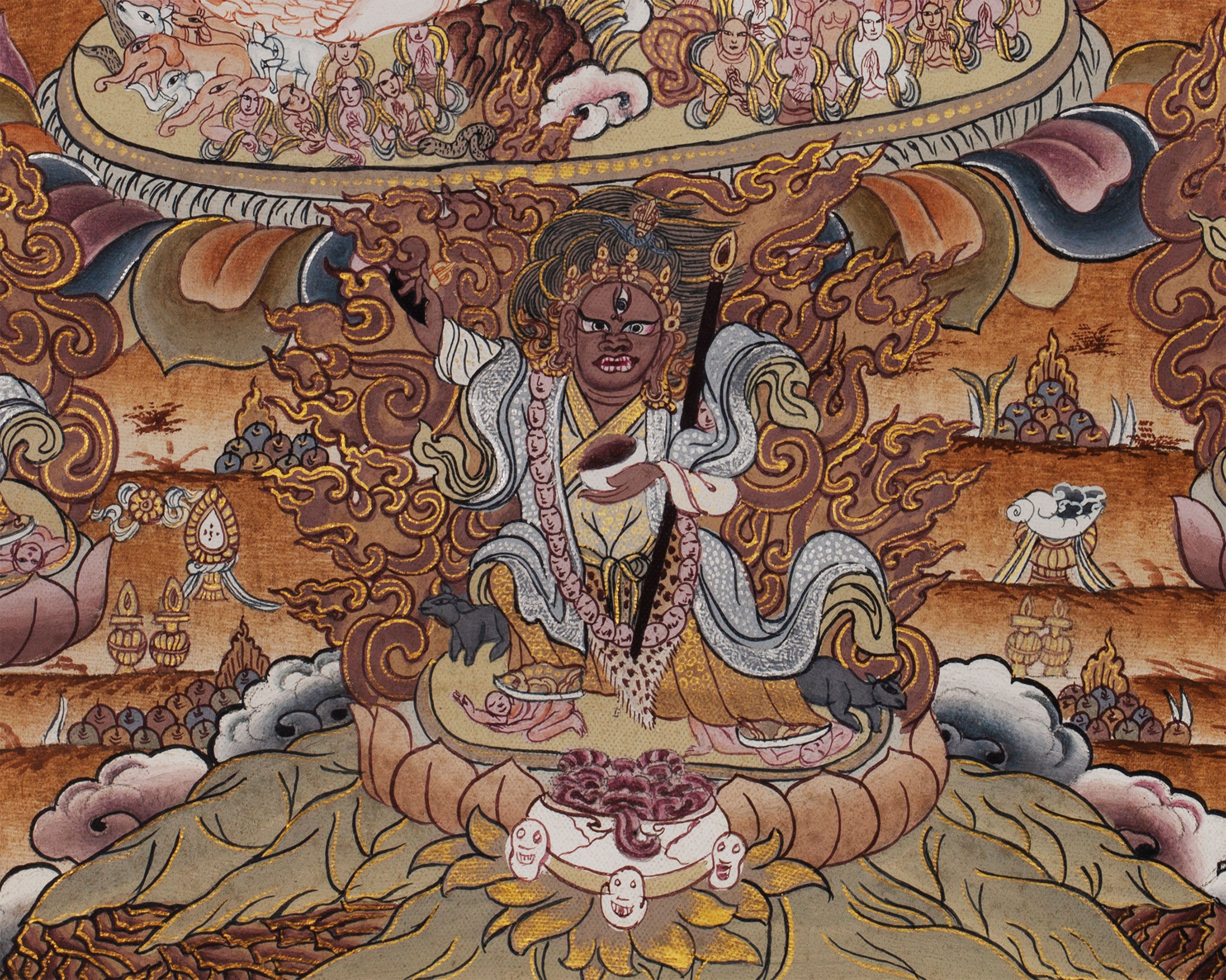 Protector Dukkar | The White Umbrella Goddess | Original Thangka of Sitatapatra