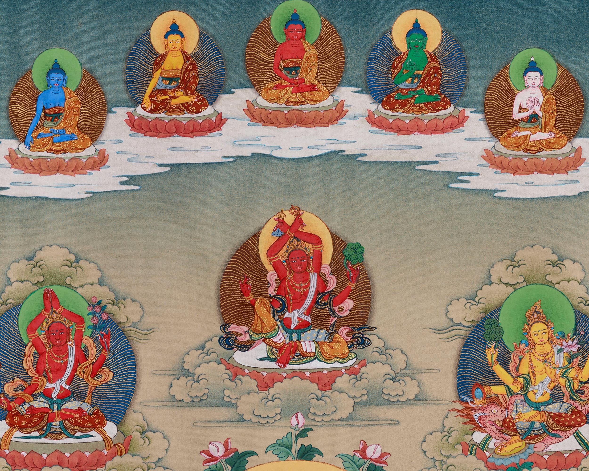 Himalayan 21 Tara Surya Gupta Thangka | Sacred Artwork