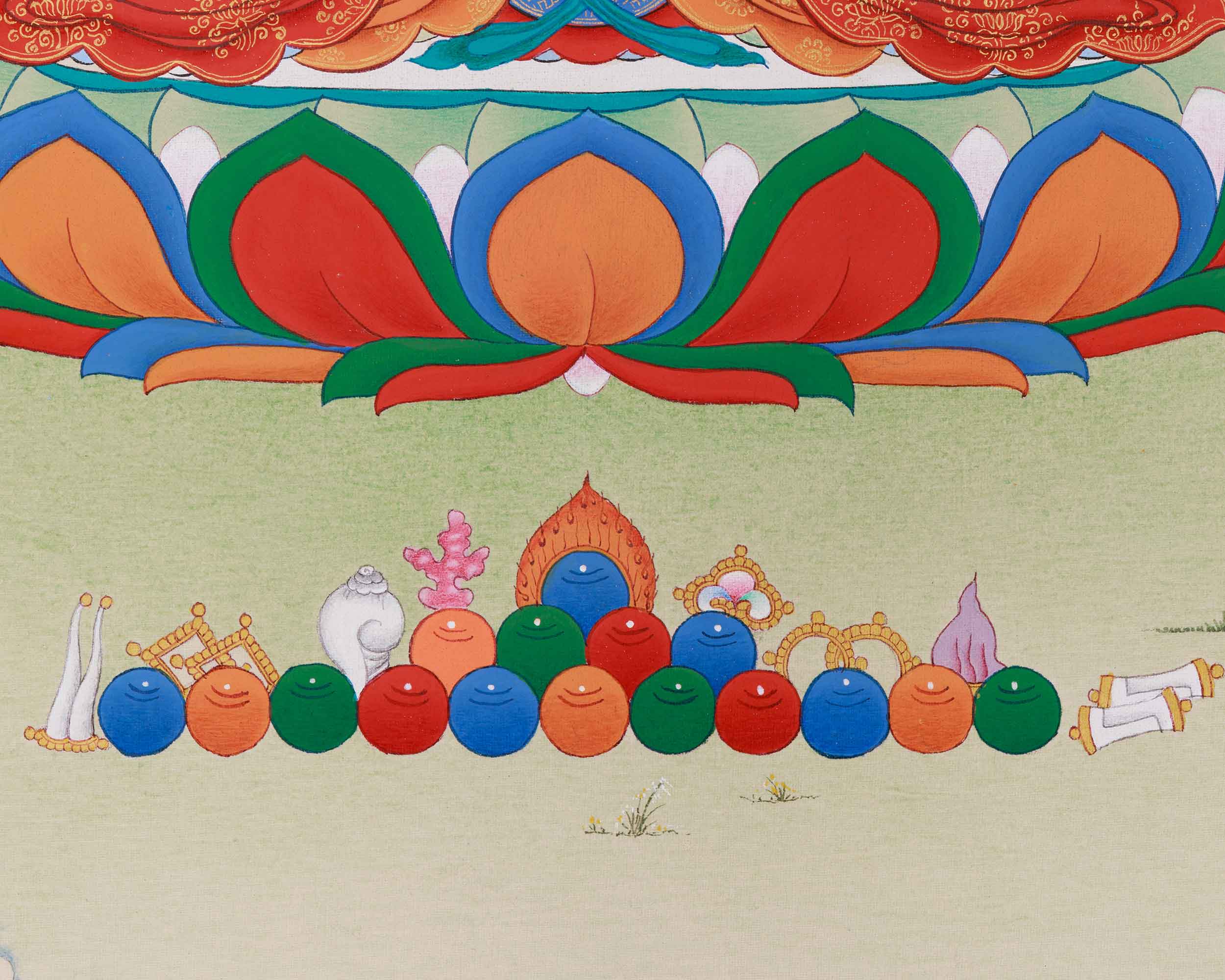 Hand-Painted Tibetan Buddha Chenrezig | Spiritual Guardian of Power and Compassion