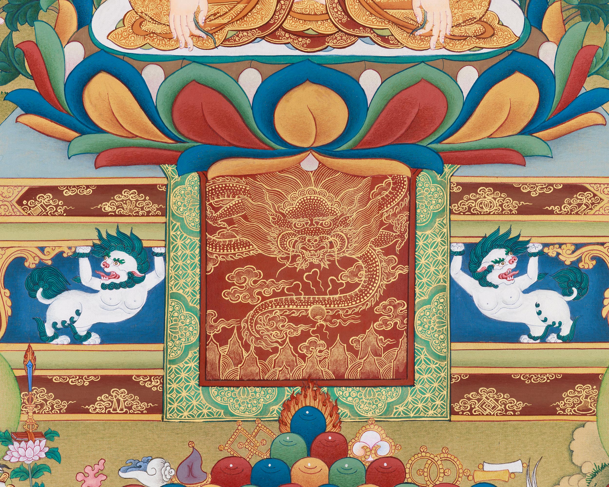 Original Longchenpa Thangka | 14th-century Nyingma Dzogchen Master in Tibetan Buddhism