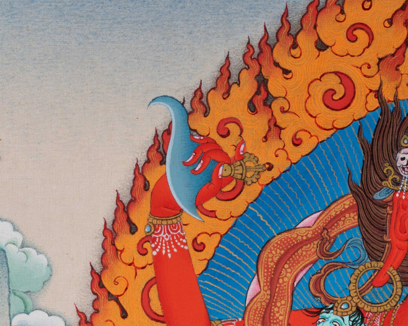 Dorje Phagmo Thangka Artwork | Thangka Print Of Wrathful Compassion | Traditional Vajravarahi Digital Print