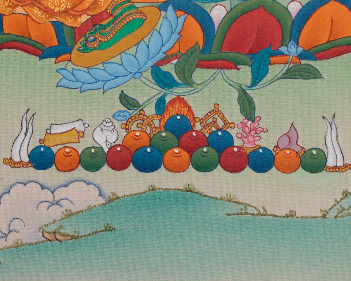 Hand-Painted Green Tara Art | Swift Compassion In Action And Protection From Fear