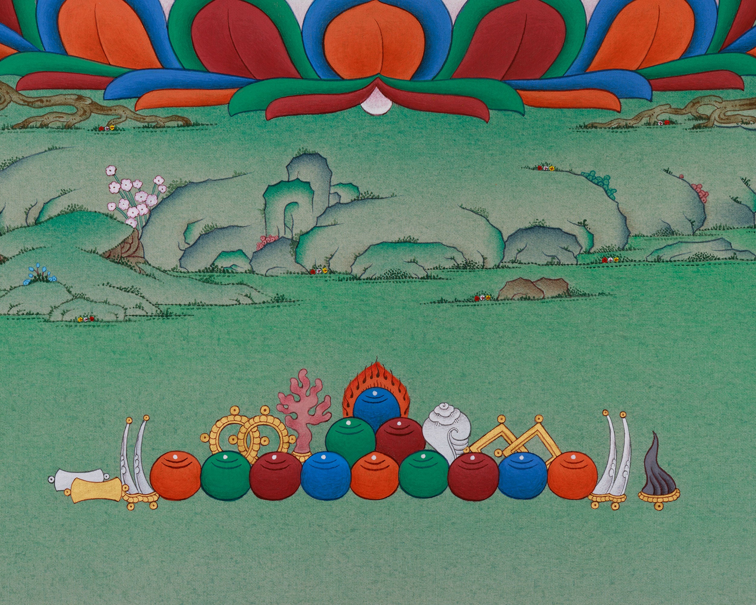 Namo Buddha Shakyamuni, Meditation Artwork | The Enlightened One in Divine Splendor