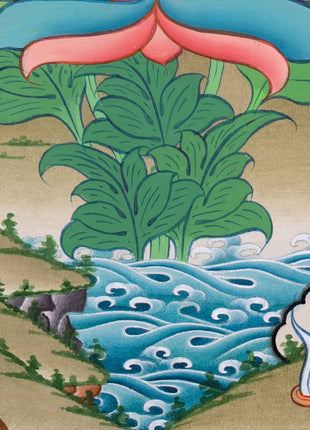 Hand-Painted Amitabha Buddha Thangka | The Buddha of Infinite Light