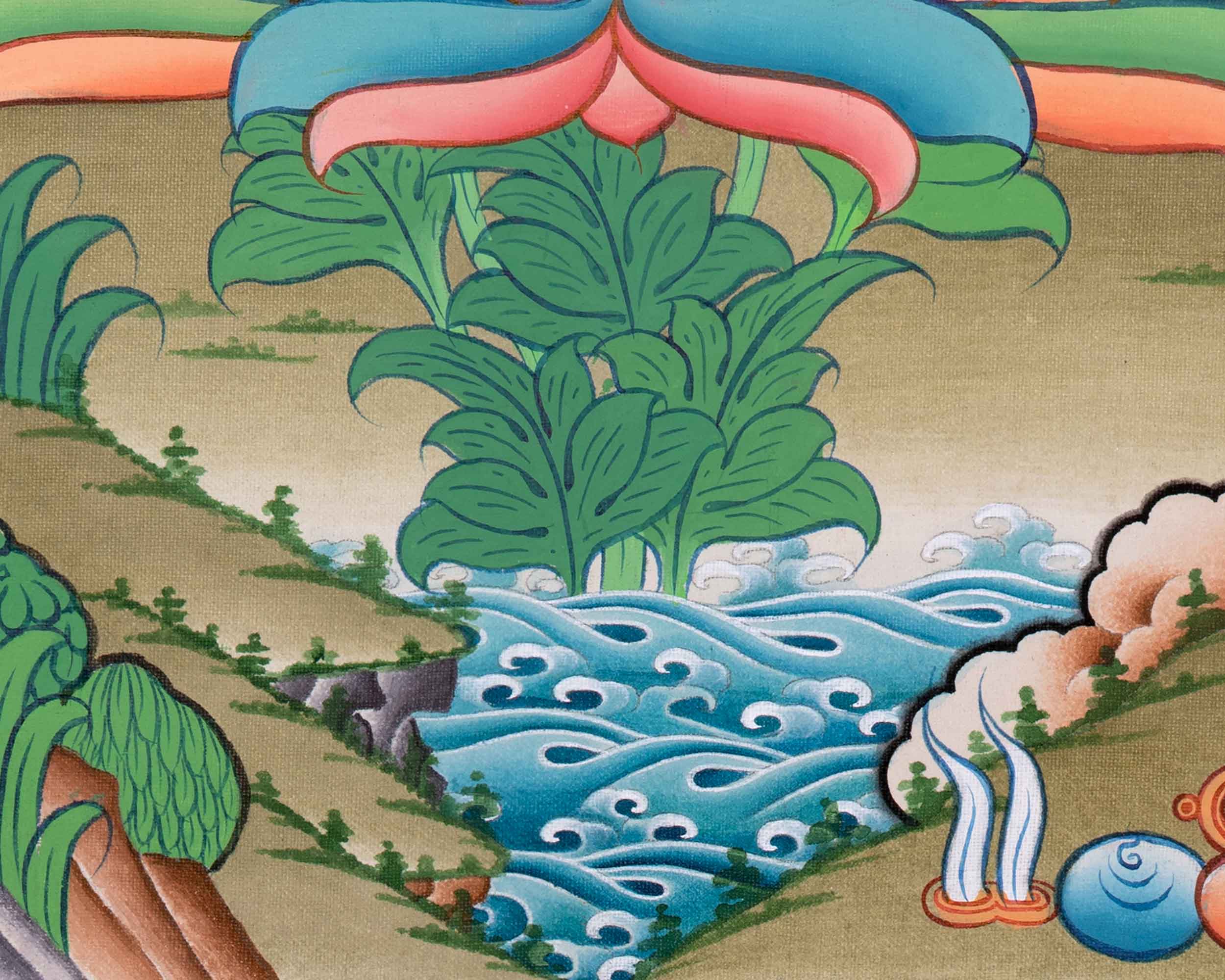 Hand-Painted Amitabha Buddha Thangka | The Buddha of Infinite Light