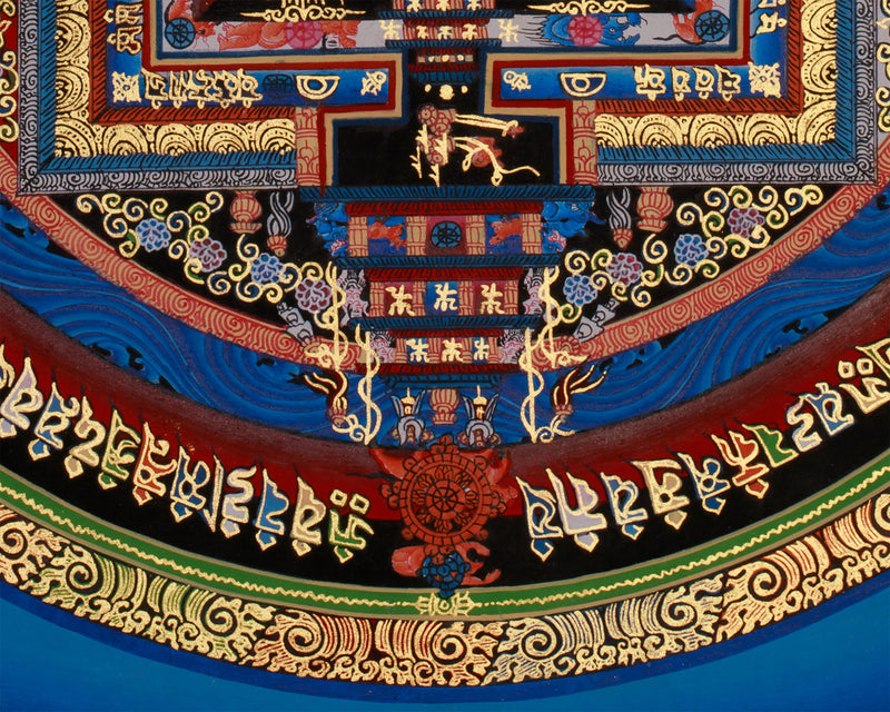 Mandala Kalachakra Thangka | Tibetan Buddhist Art of Cosmic Energy