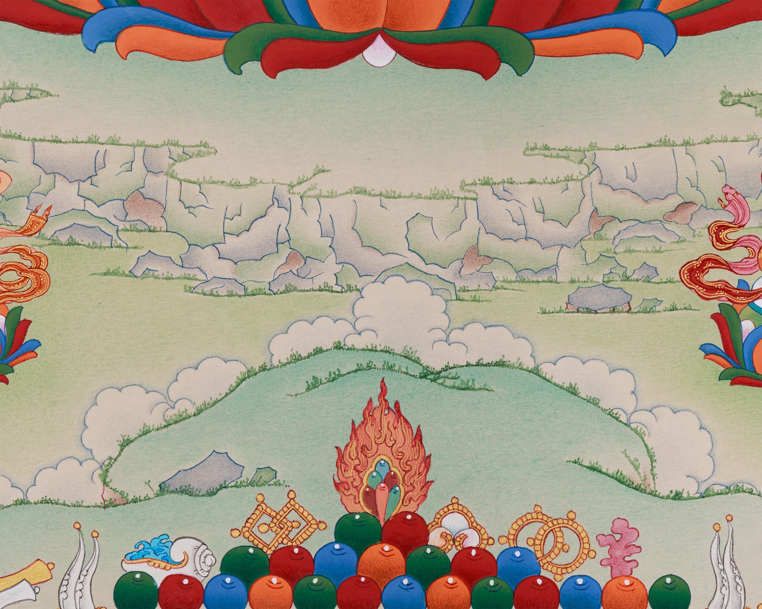 Sacred Chenrezig with White Tara and Green Tara | A Trio of Enlightened Blessings
