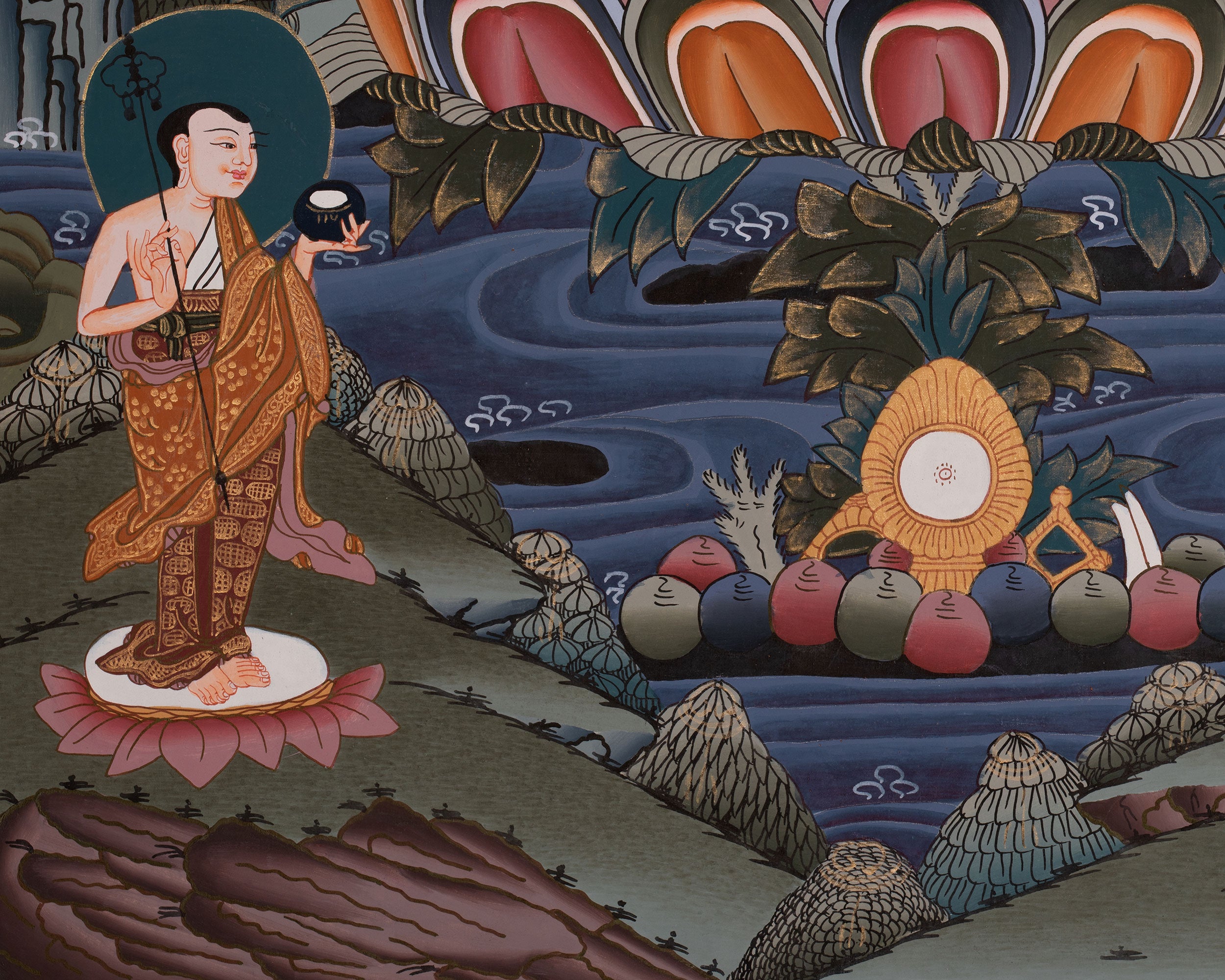 Original Hand-Painted Shakyamuni Buddha Thangka | Mindfulness Meditation And Yoga