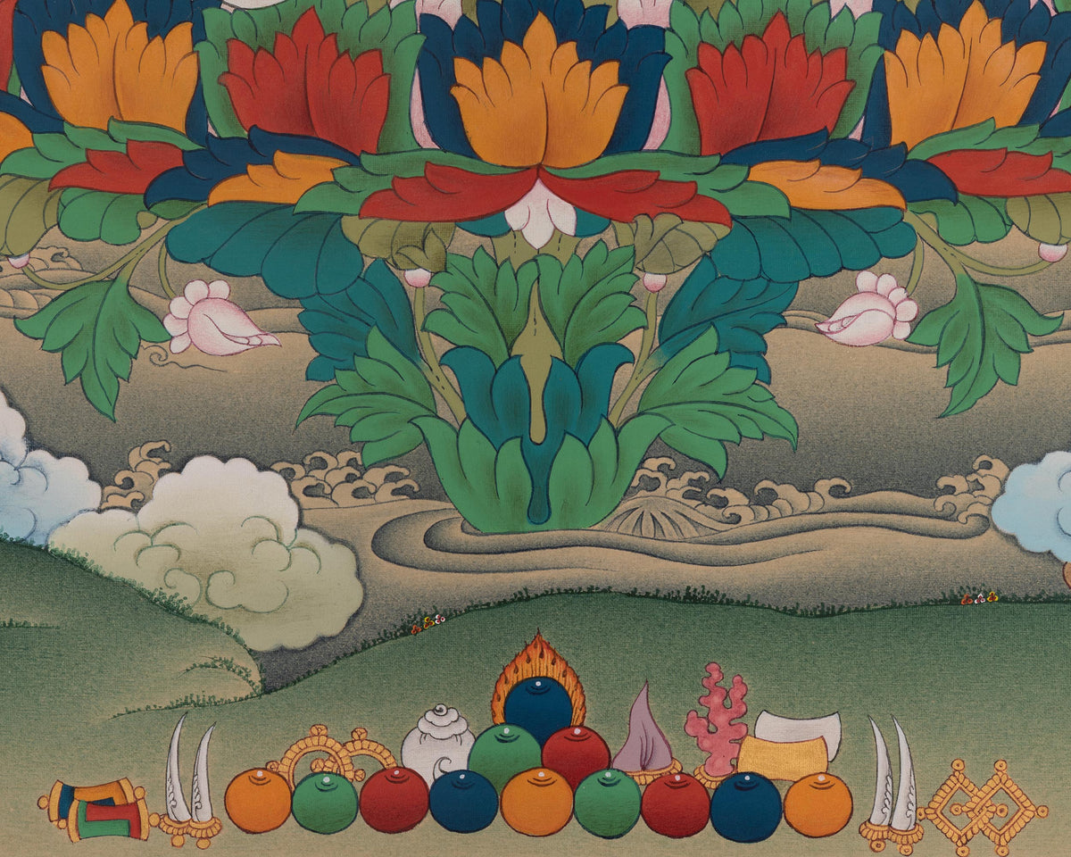 Guru Rinpoche Buddhist Painting | Padmasambhava Art | Hand-painted Thangka