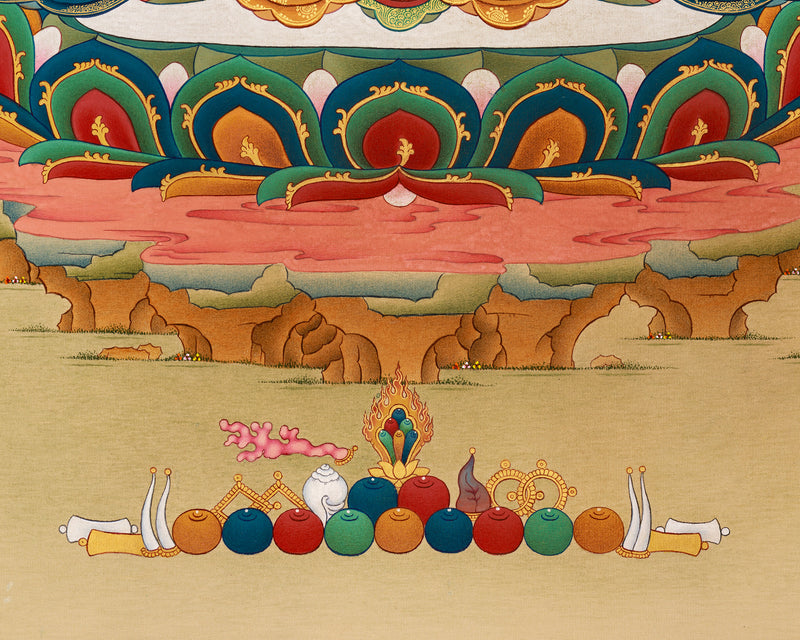 Vajrasattva Consort Thangka | Majestic Art of Sacred Purification and Enlightenment