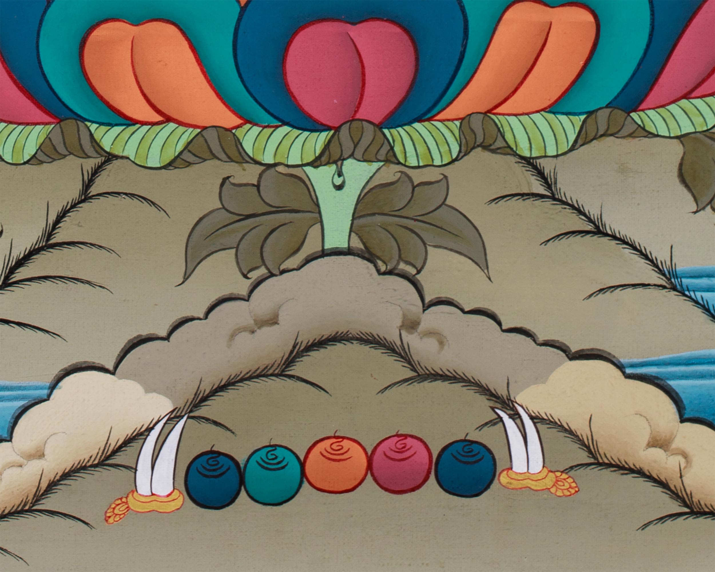 Hand-Painted Thangka of Blue Buddha, Bhaisajyaguru | Tibetan Healing Buddha