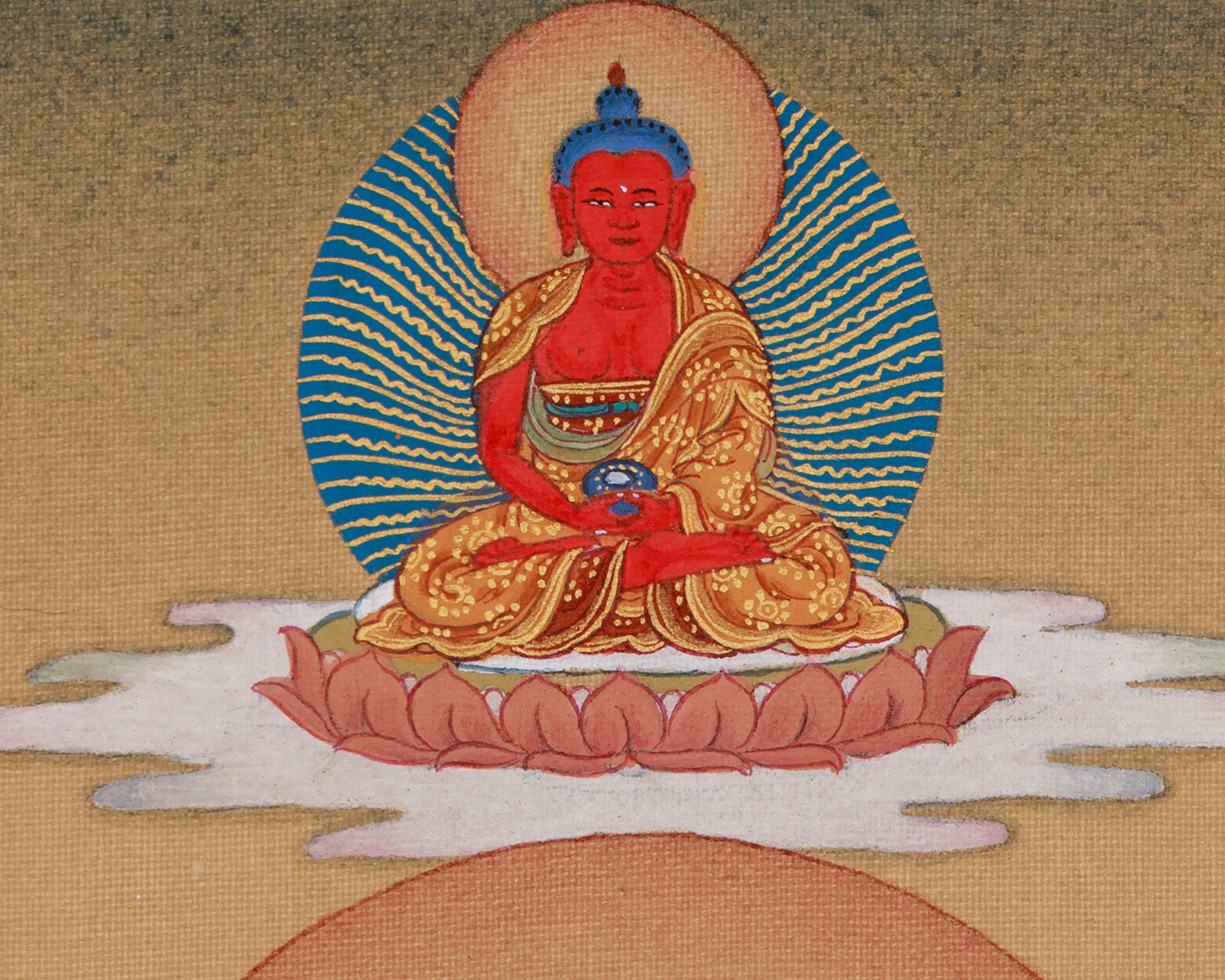 Traditional White Tara Thangka with Amitabha Buddha | Female Bodhisattva