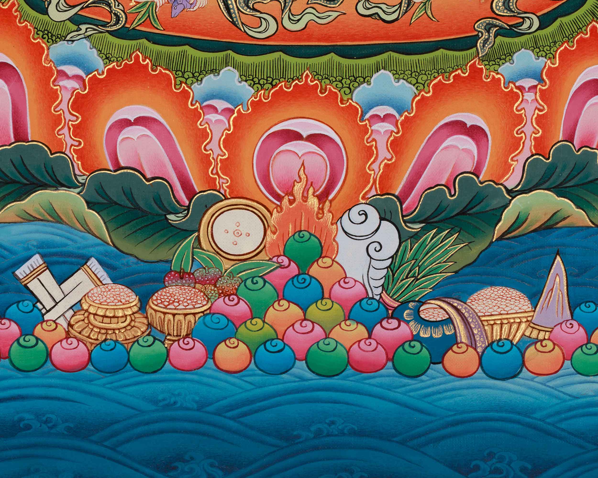 Traditional White Mahakala Thangka | Fierce Tibetan Protector Deity