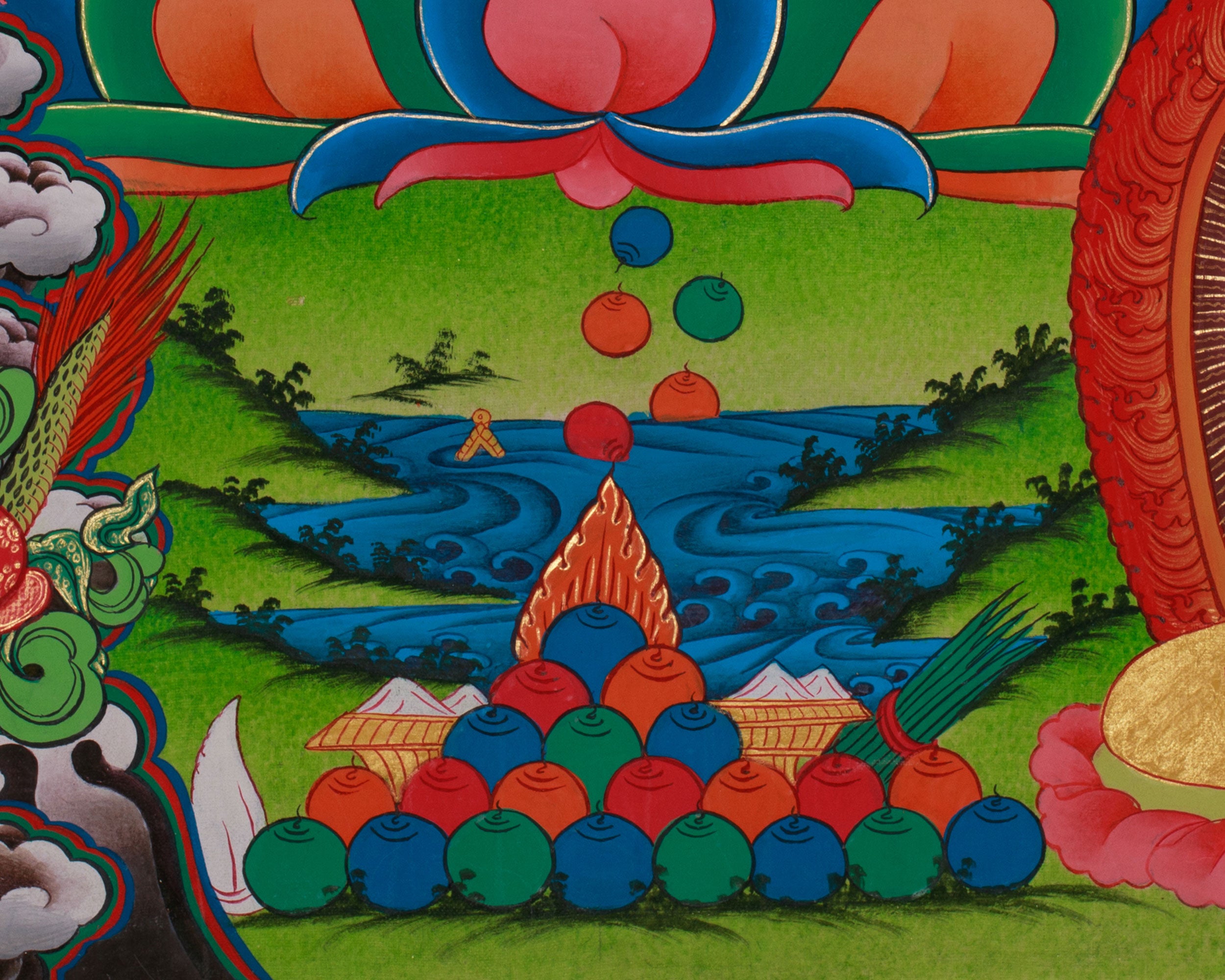 Original Hand Painted Namtoshe Thangka | Wealth Deity Vaishravana