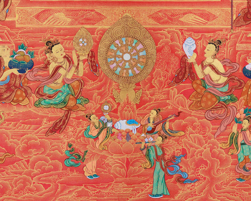 Siddhartha Gautama Buddha Thangka | The Enlightened One in Radiant Golden Splendor