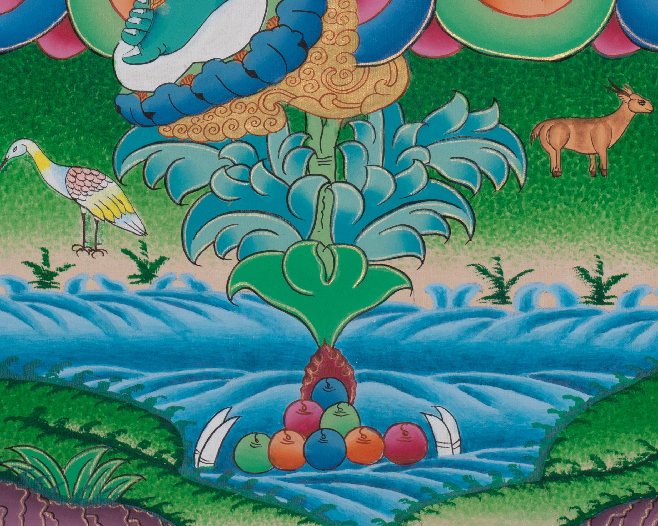 The Goddess Green Tara Thangka | Himalayan Buddhist Painting for Meditation