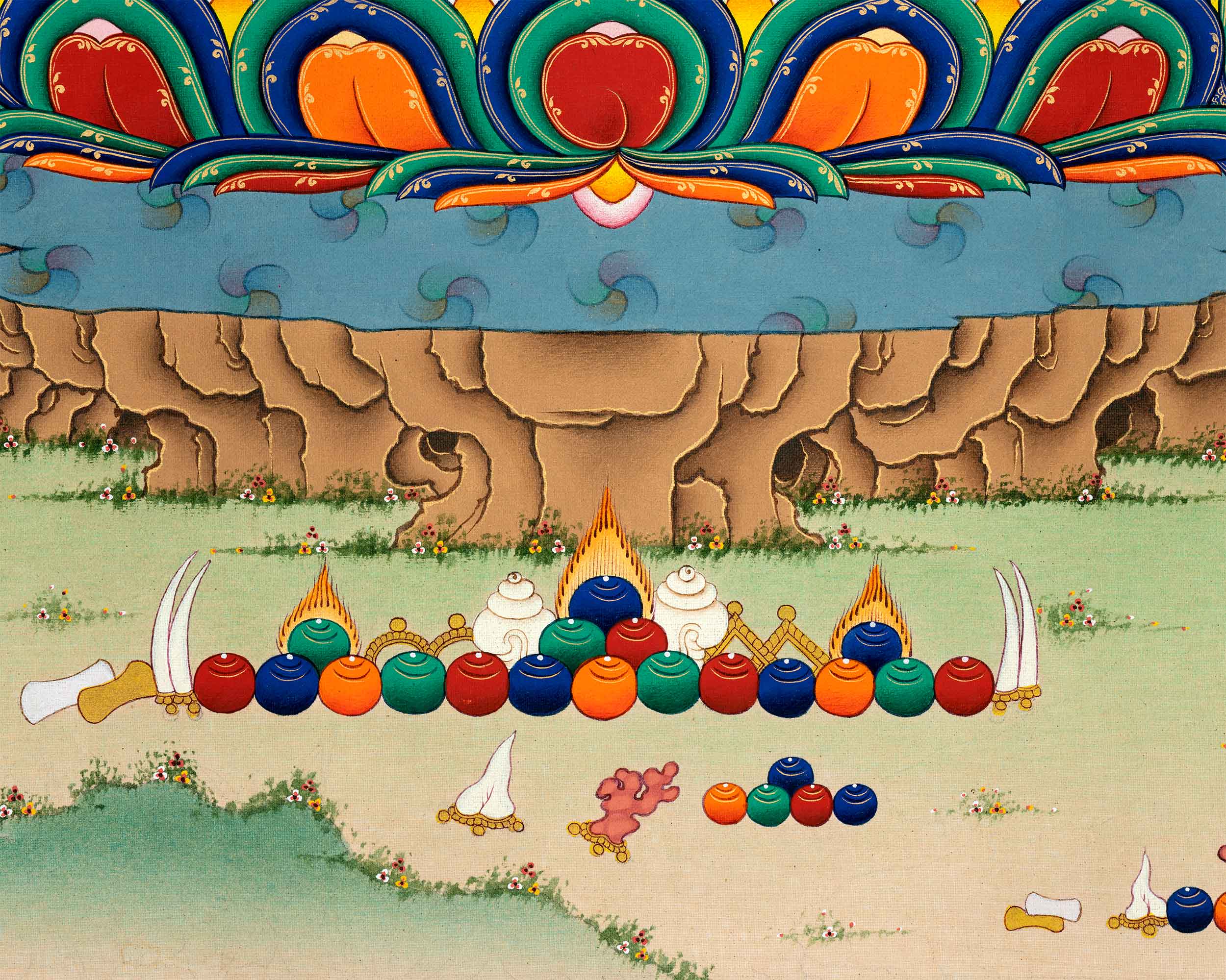 Namgyalma Thangka Print | Canvas of Healing Light | Enveloping Serenity and Blessings