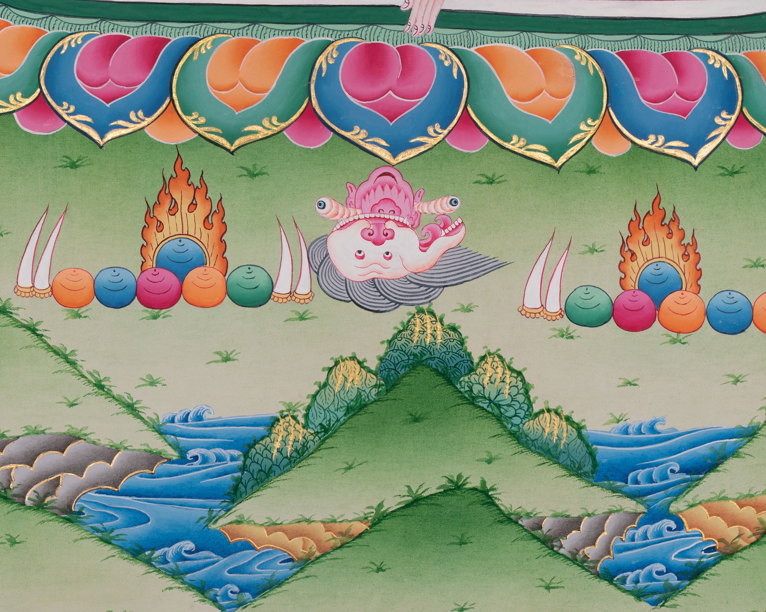 Wrathful Deity Four Armed Mahakala thangka | Powerful Protector