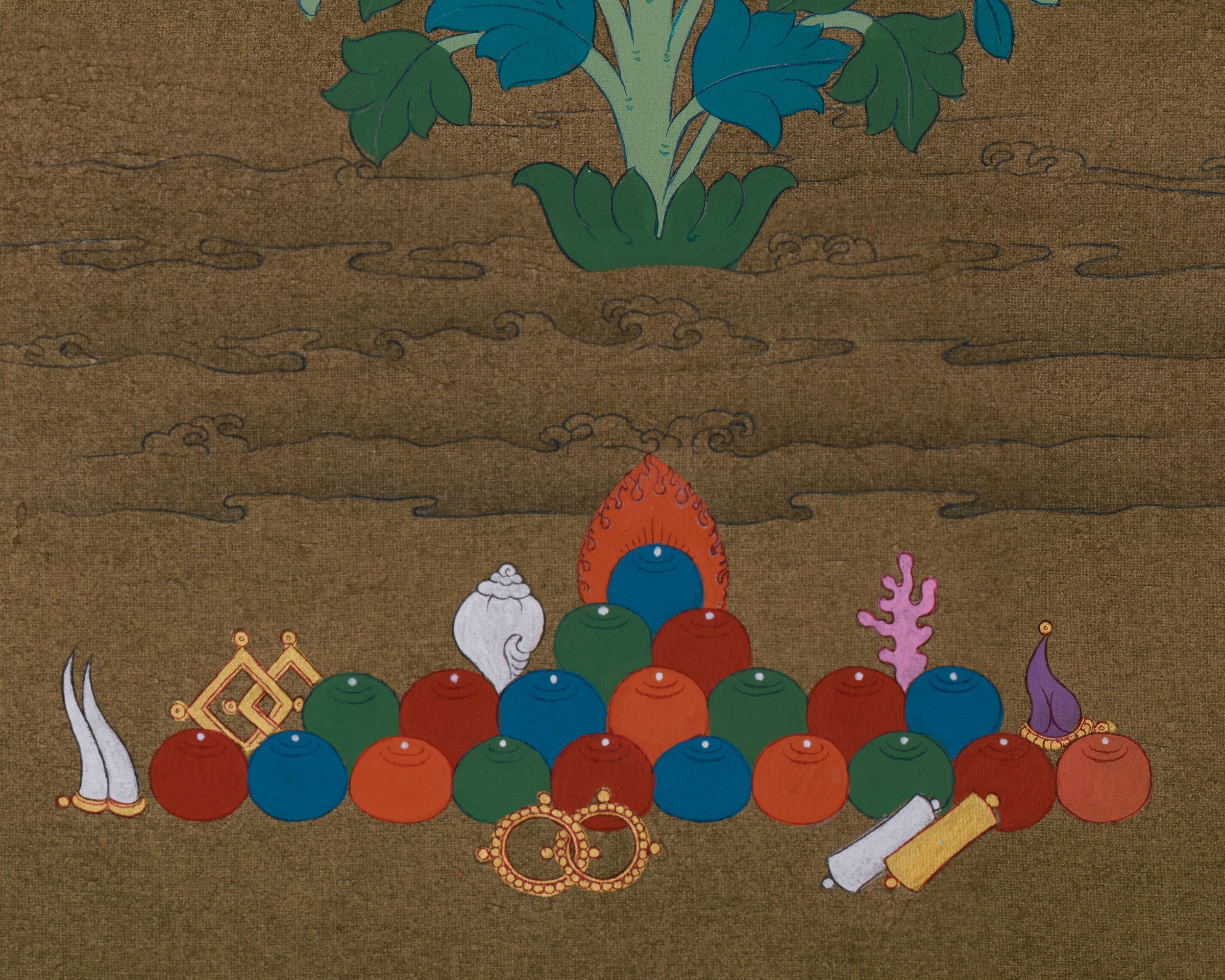 Manjushri, Buddha of Knowledge | 24K Gold, Acrylic on Cotton Canvas | BROCADE