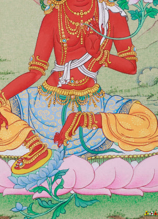 Detailed Red Tara Thangka | Stone Colors of Tibet