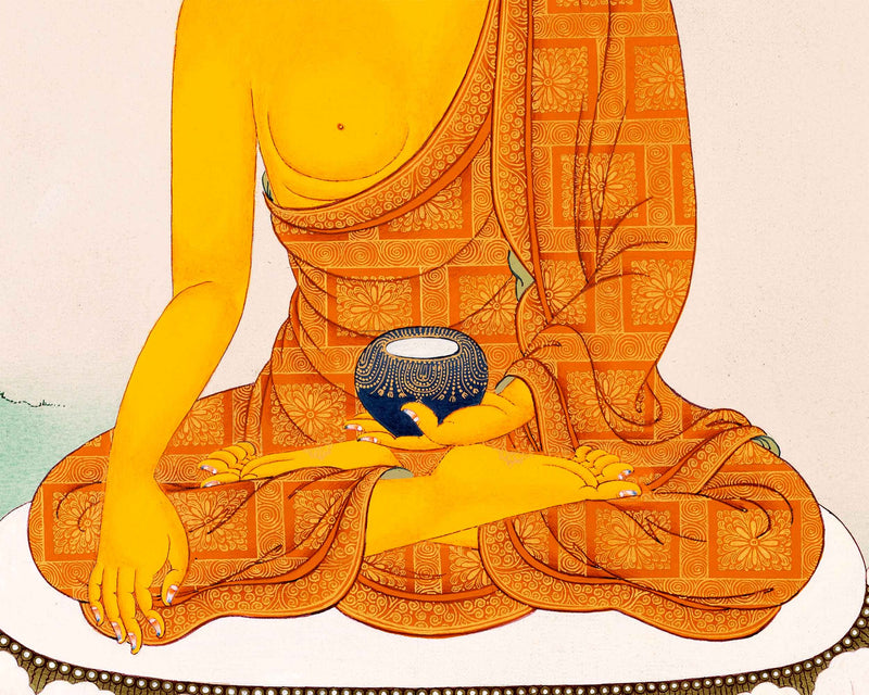 Hand Painted Shakyamuni Buddha Thangka | The Canvas Of Enlightenment | Meditative Masterpiece