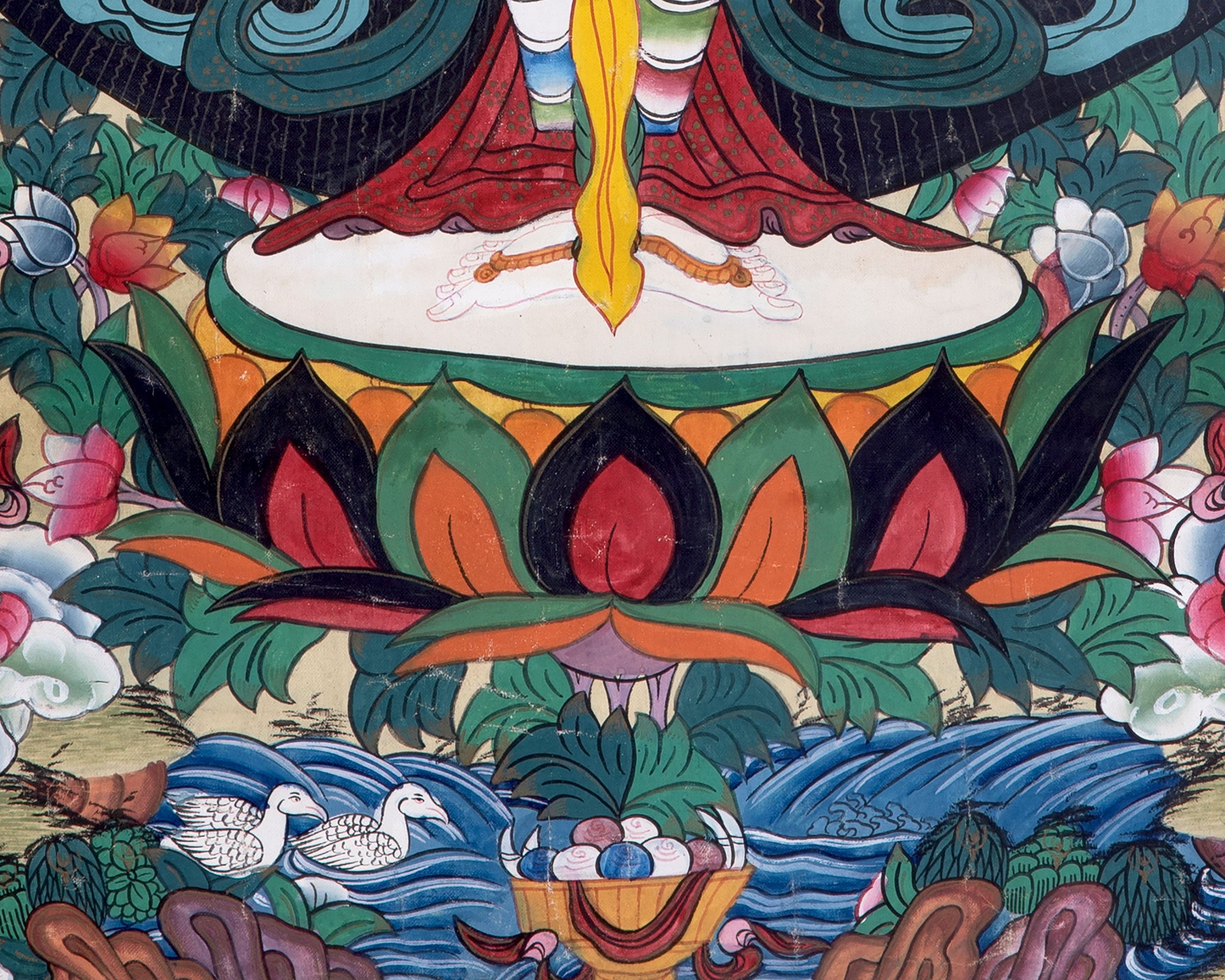Vintage Thousand Armed Avalokiteshvara Thangka | BROCADE MOUNTED