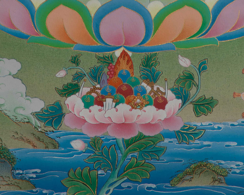 White Tara Thangka | Traditional Tibetan Painting In Menri Style | Long Life Mother Drolma