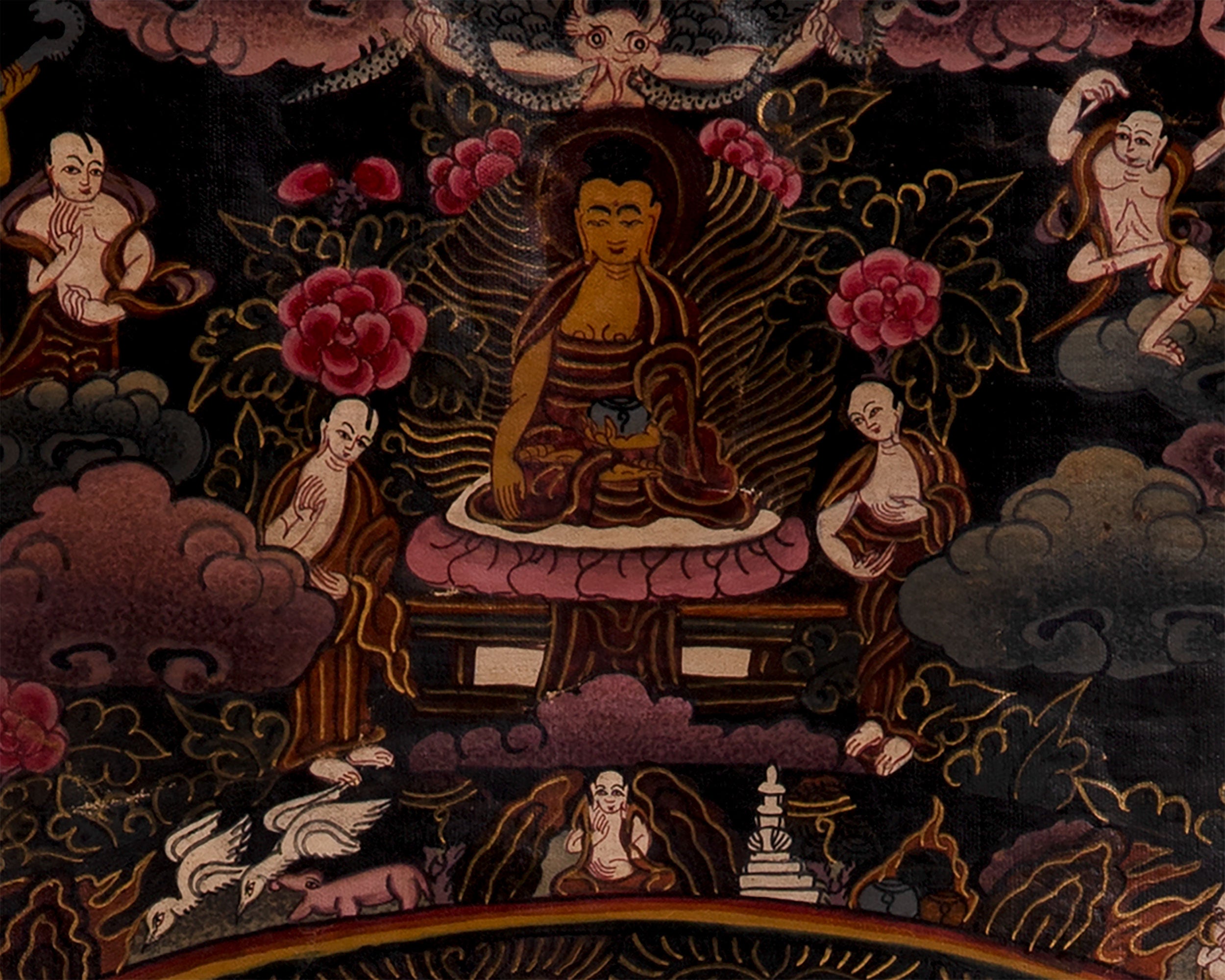 Heruka Mahakala Mandala | Old Tibetan Thangka