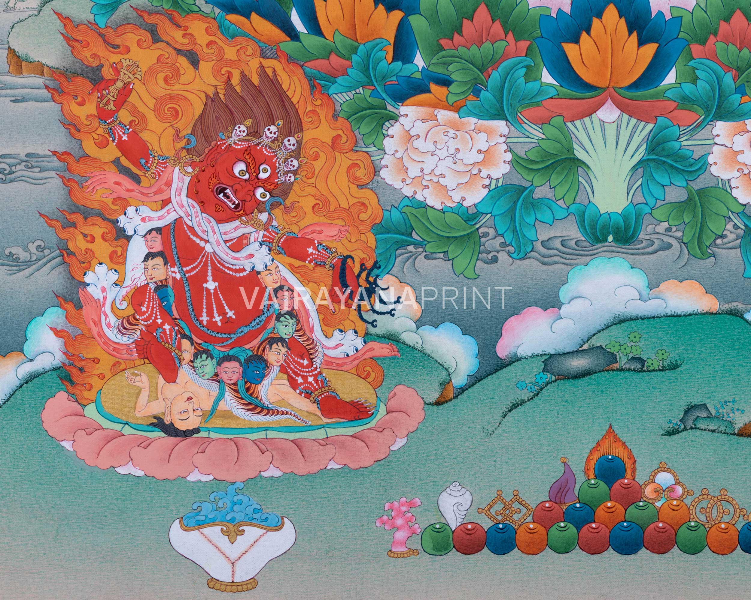 Padmasambhava Meditation Thangka Print | Blessings of Guru Rinpoche | The Lotus Born Master
