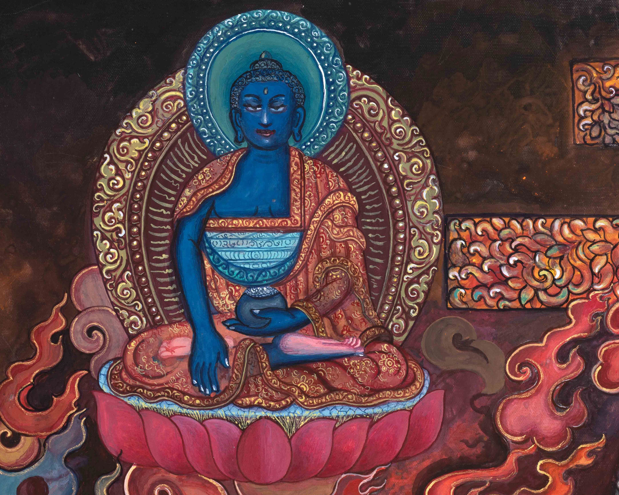 High-Quality 6 Armed Mahakala Thangka | Dharma Protector