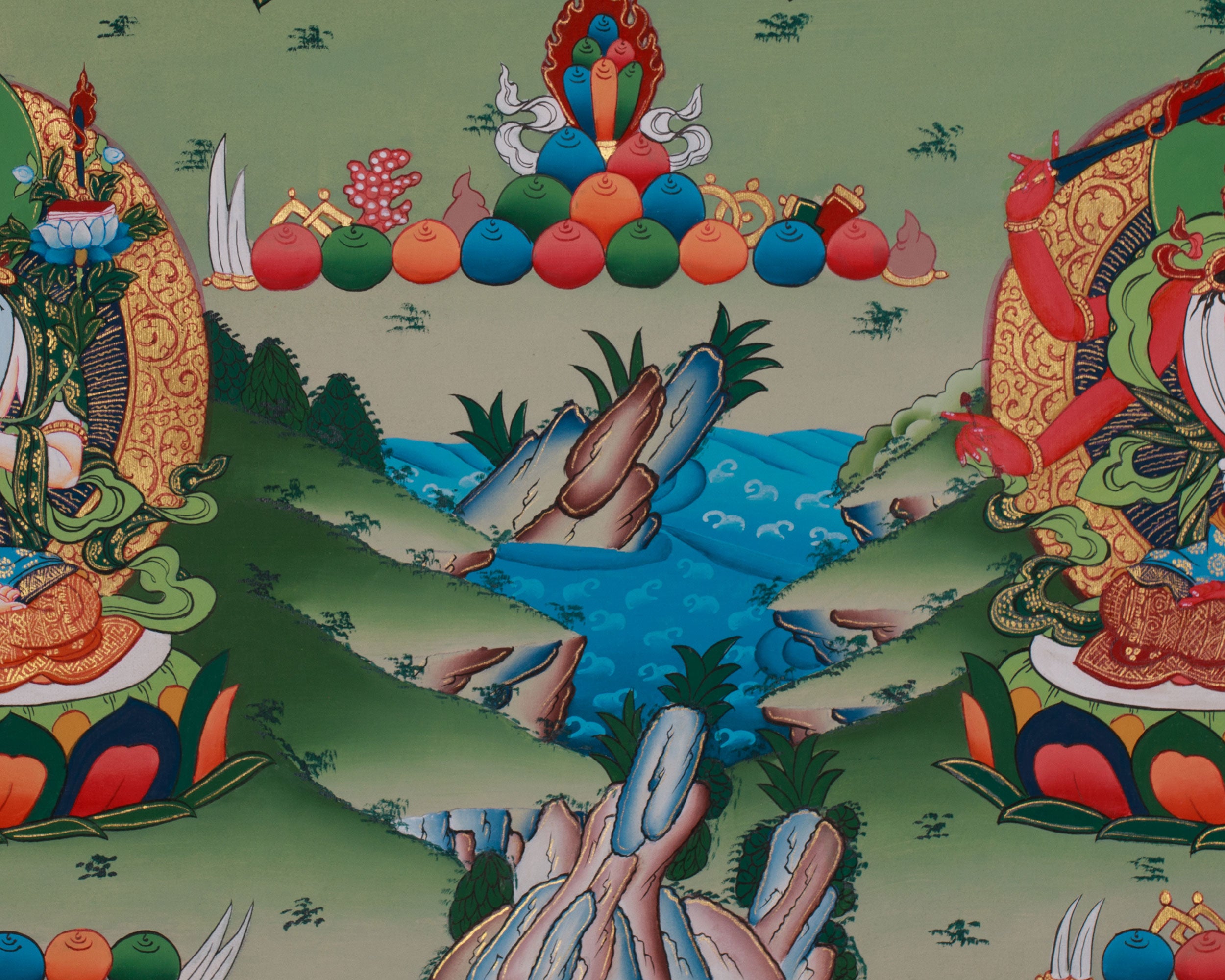 Five Manjushri Thangka | Depiction of Wisdom in Five Divine Forms
