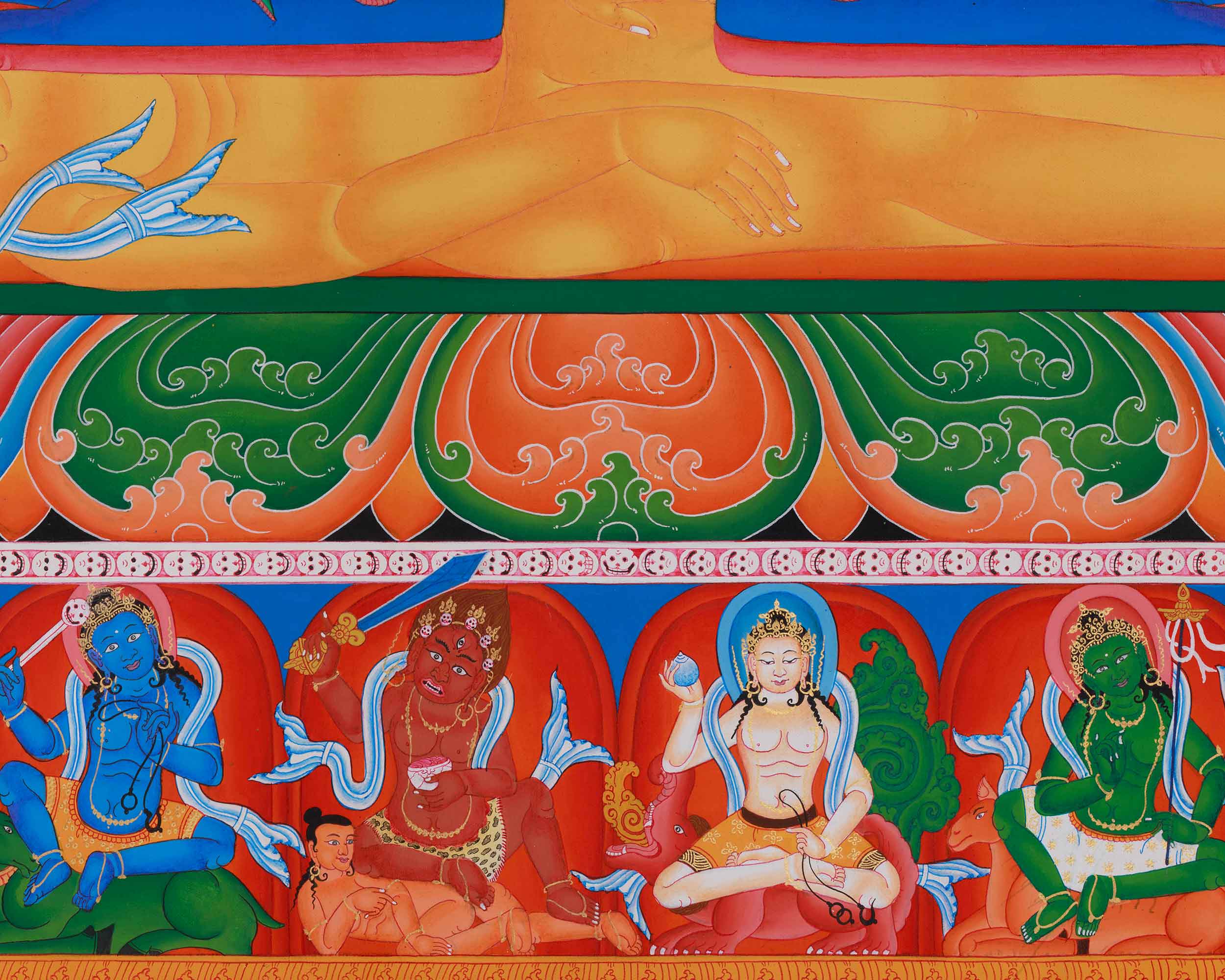 Sakya Mahakala Artwork | A Powerful Depiction of the Tantric Protector in Paubha Style