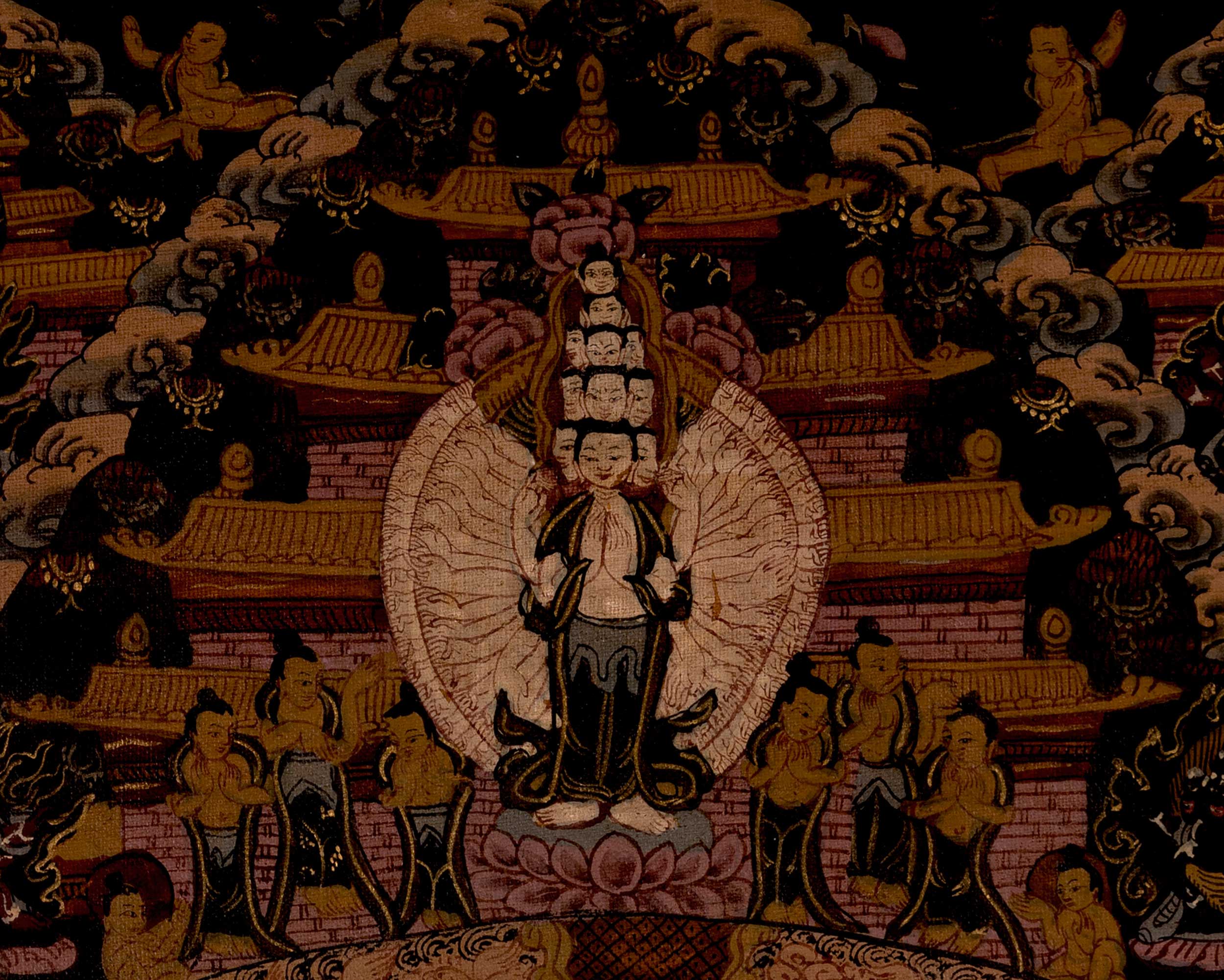 Vintage Heruka Mahakala Mandala | Religious Thangka Art | Wall Decors