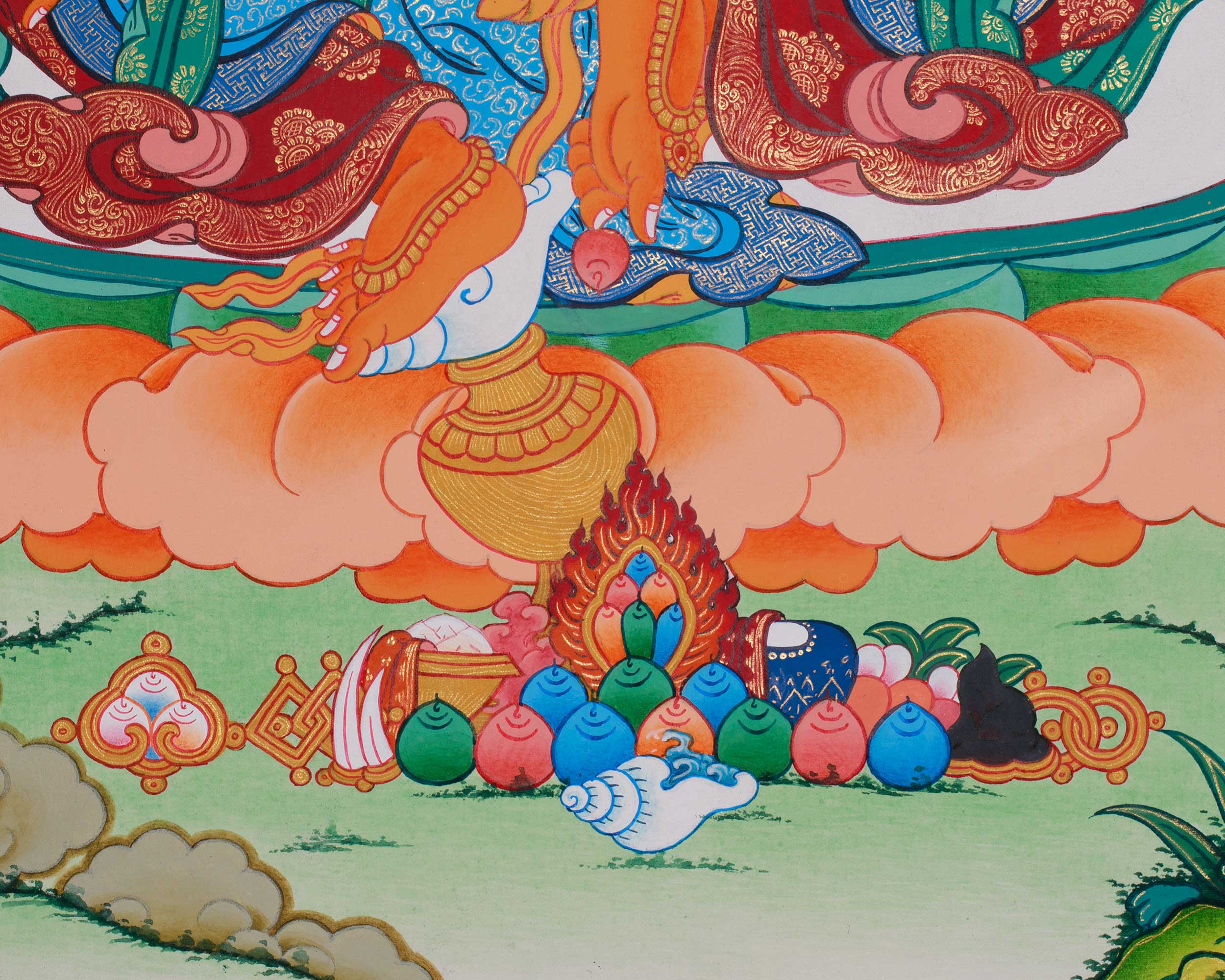 Yellow Jambhala Painting | The Wealth Deity of Prosperity and Abundance