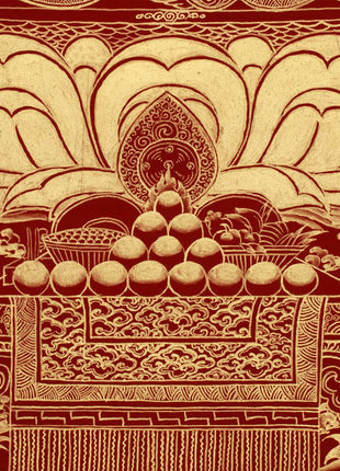 Red Amida Buddha Thangka | Lord of the Western Pure Land and Infinite Light