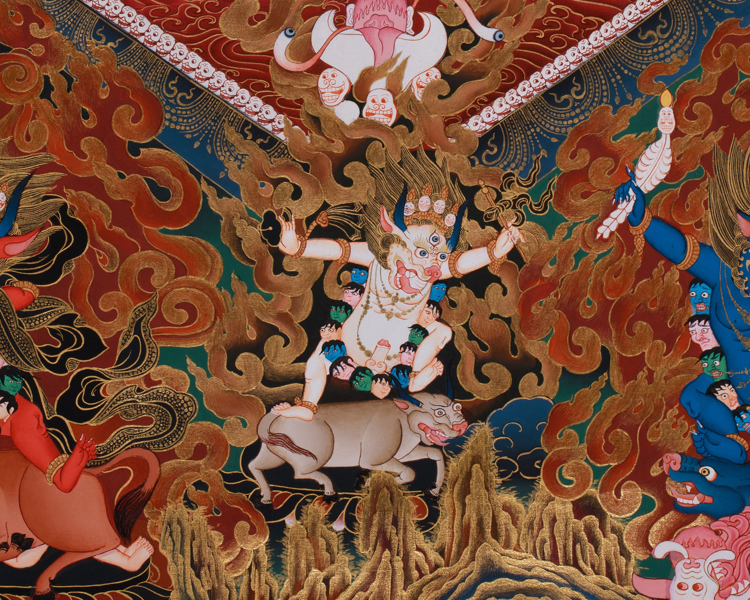 Fierce Yama Dharmaraja | Wrathful Dharma Protector and Lord of Death in Tibetan Buddhist Tradition