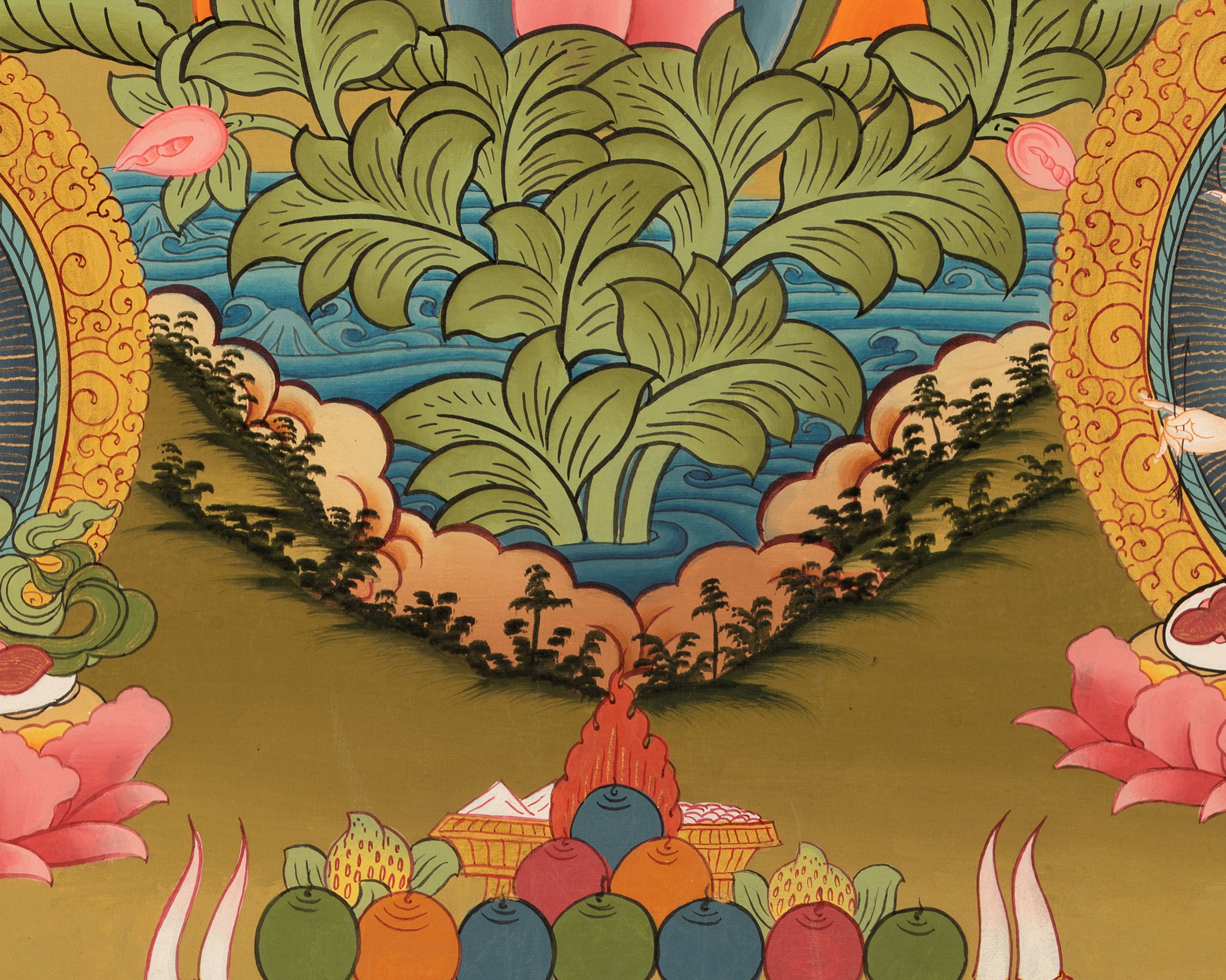 Hand-Painted White Tara Thangka | Buddhist Female Bodhisattva Art