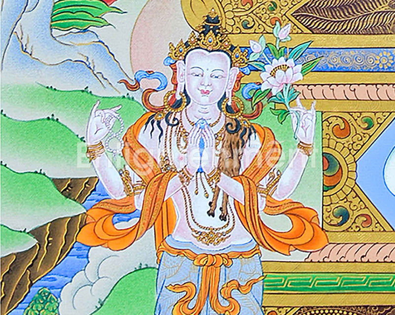 Hand Painted Amitabha Buddha Thangka | A Symbol Of Purity And Enlightenment | Traditional Tibetan Buddhism Art