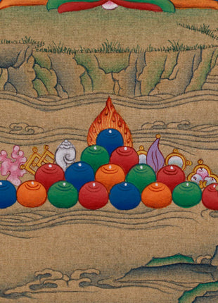 Tibetan Bodhisattva Manjushri |  Hand-Painted Wisdom Deity in Karma Gadri Style
