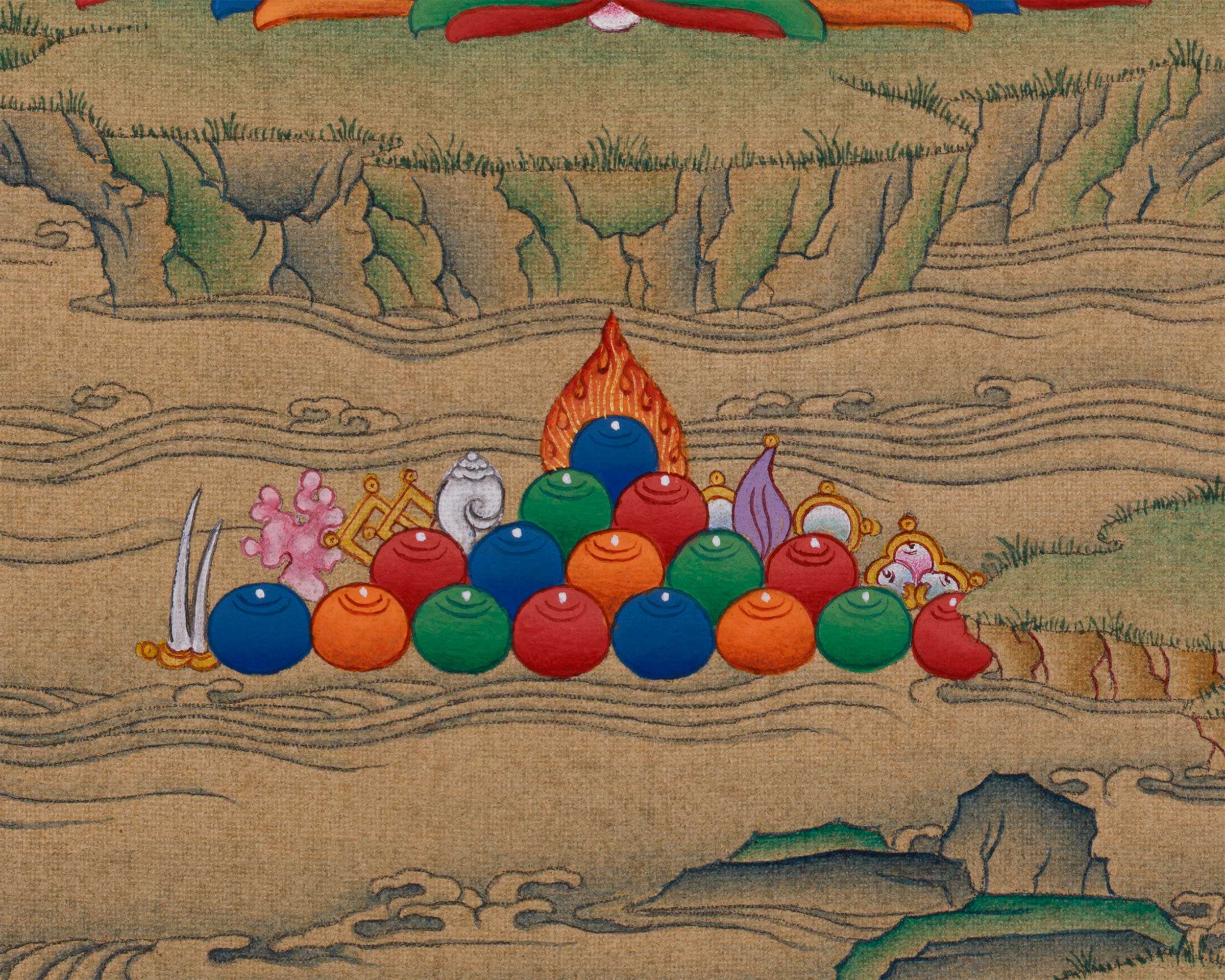 Tibetan Bodhisattva Manjushri |  Hand-Painted Wisdom Deity in Karma Gadri Style