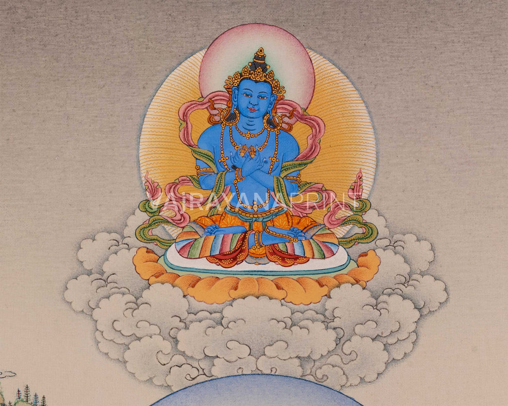 Marpha with Milarepa and Gampopa Thangka Print | Digital Canvas Print