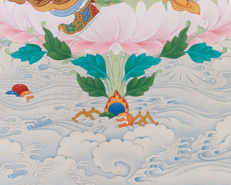 Precious Guru Rinpoche Thangka | Hand-Painted Tibetan Wrathful Deity