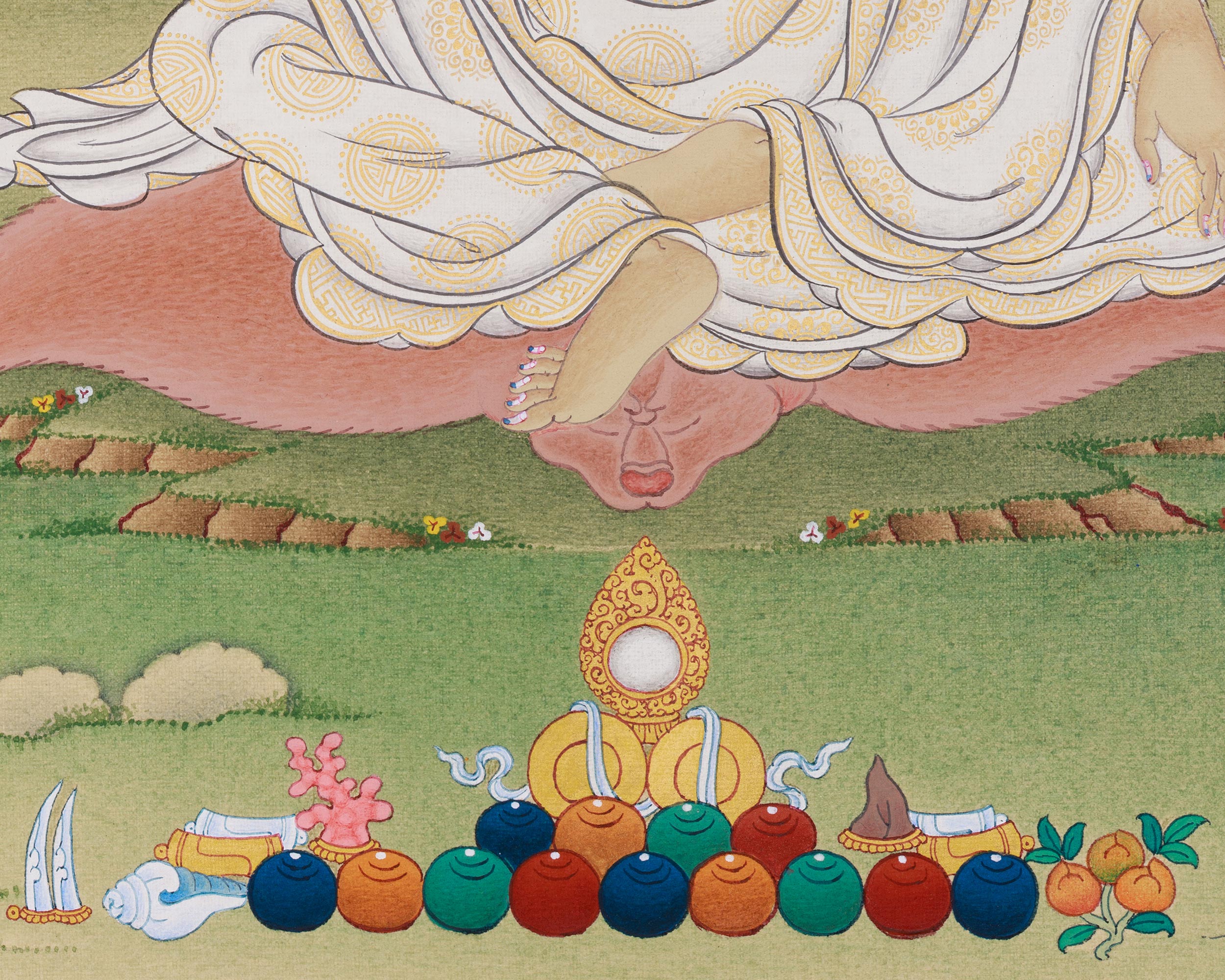 Milarepa with Vajradhara Thangka | Meditation Master and Buddha of Ultimate Wisdom