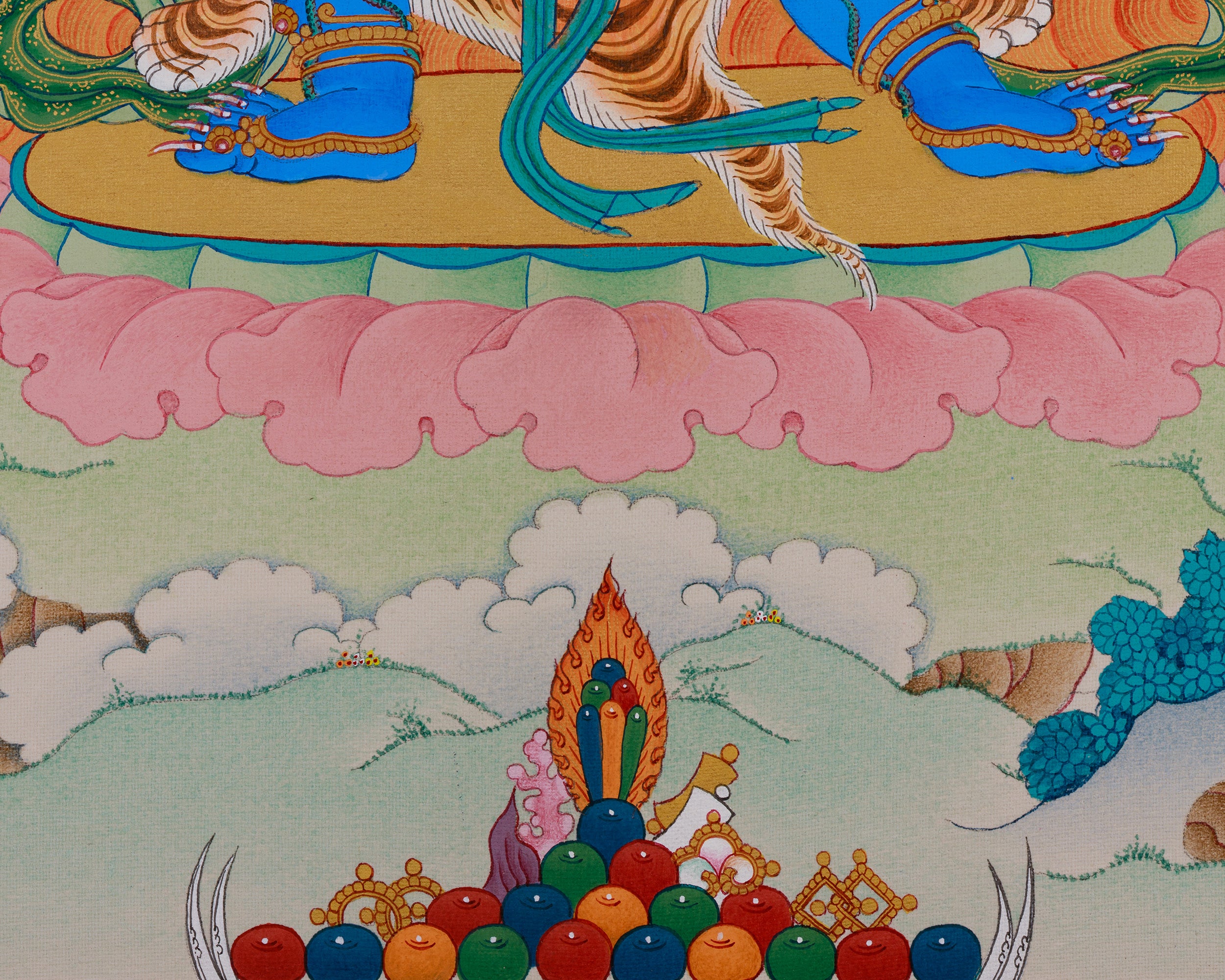 Hand-Painted Vajrapani Artwork | Tibetan Bodhisattva of Power and Protection